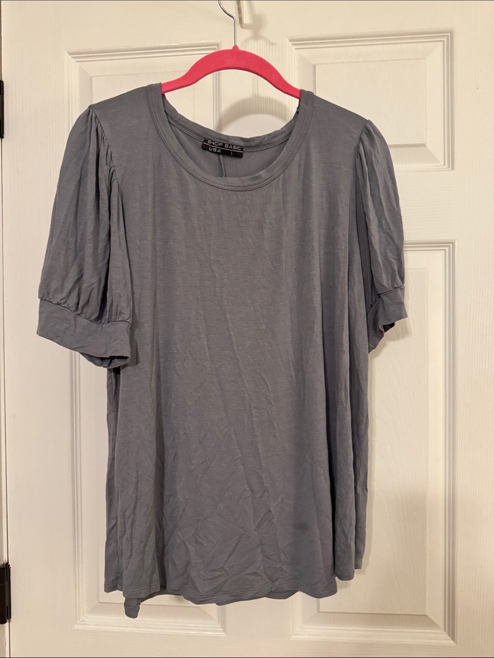 Cozy Basic Gray Puff Sleeve Tee by Z Supply